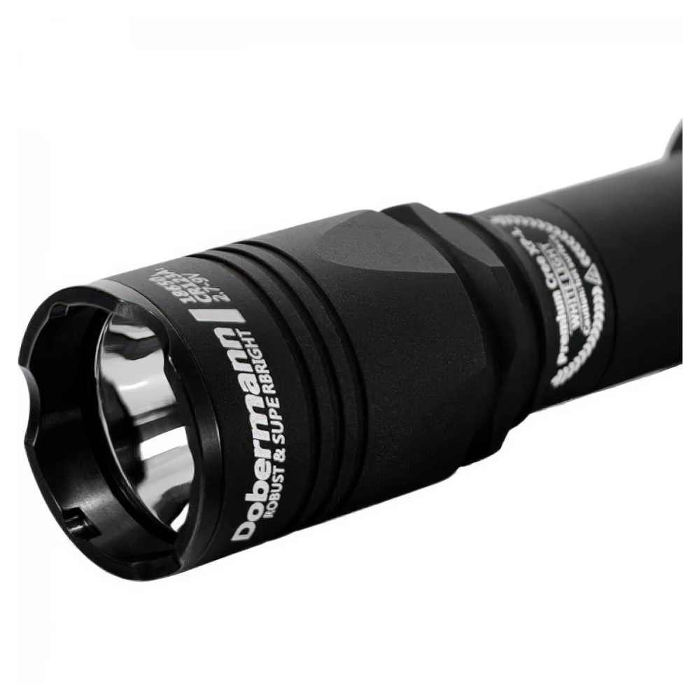 Тактический фонарь Armytek Dobermann XP-E2 (красный свет) — прочность: выдерживает отдачу 12 калибра, падения с высоты и погружение на глубину 25 метров.