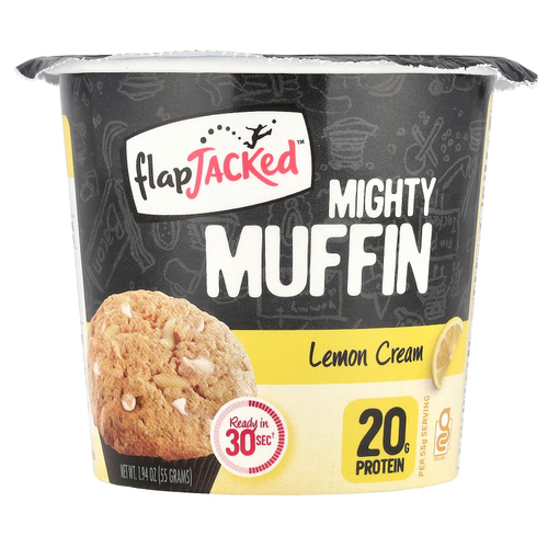 FlapJacked, Mighty Muffin, лимонный крем, 55 г (1,94 унции)