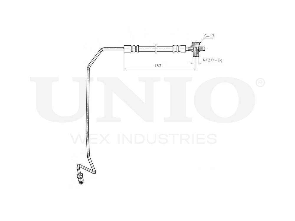 Шланг тормозной задний правый UNIO BRH-10043