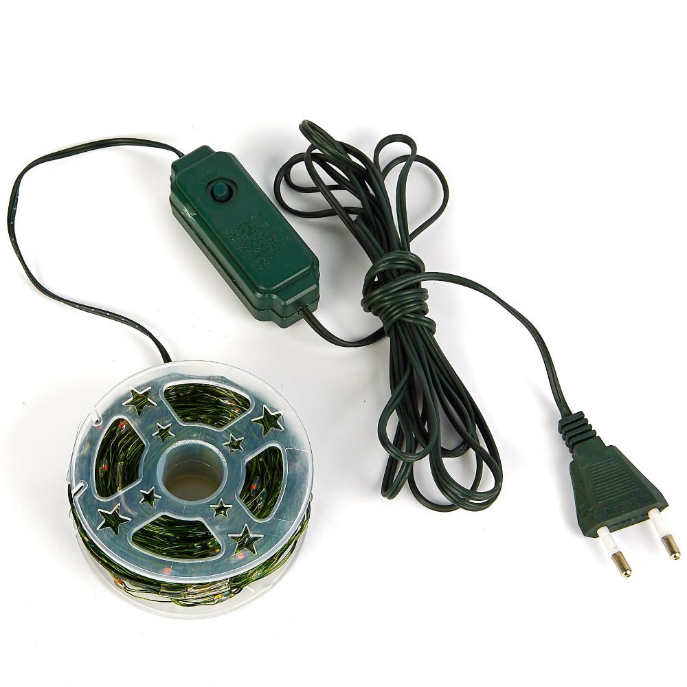 ULD-S5000-500-DGA WARM WHITE IP20 DEW Гирлянда светодиодная Роса. 50м. 500 светодиодов. Теплый белый свет. Провод зеленый. ТМ Uniel