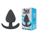 Черная каплевидная анальная силиконовая пробка 8см с ограничителем Bior Toys Sex Expert SEM-55099