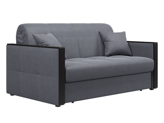 Диван Лион 1,2 - Велютто/Velutto 32 серый/накладка венге