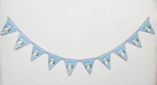 Гирлянда-вымпел со снеговиками "С Новым годом"