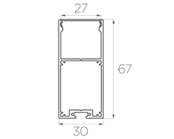 Профиль накладной алюминиевый LC-LP-6730-2 Anod
