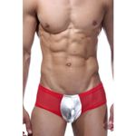 Мужские трусы хипсы красные с серебристой вставкой LaBlinque LB15206