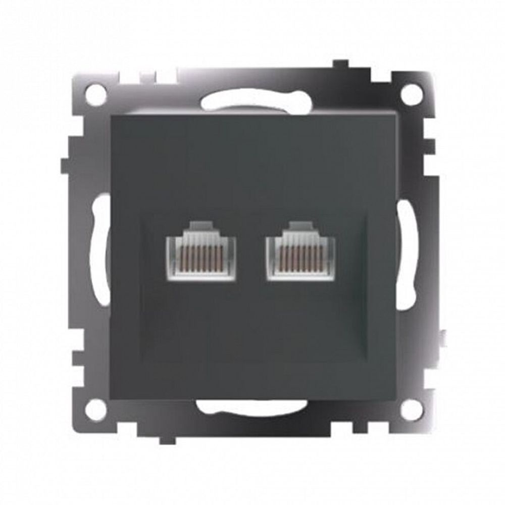 Розетка двойная Ethernet RJ-45 без рамки Stekker Катрин 50008