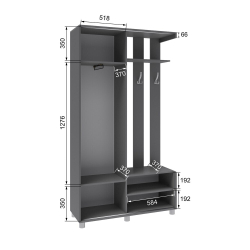 Прихожая Ларго-2, Графит серый