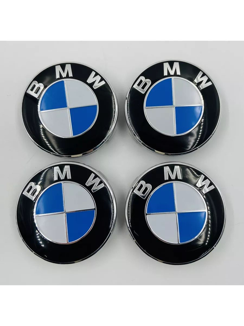Колпачки заглушки на литые диски с эмблемой BMW 68 мм 4 шт