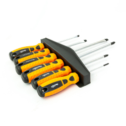 Набор отверток "Point", CrV, двухкомпонентные рукоятки, 6 шт, Sparta