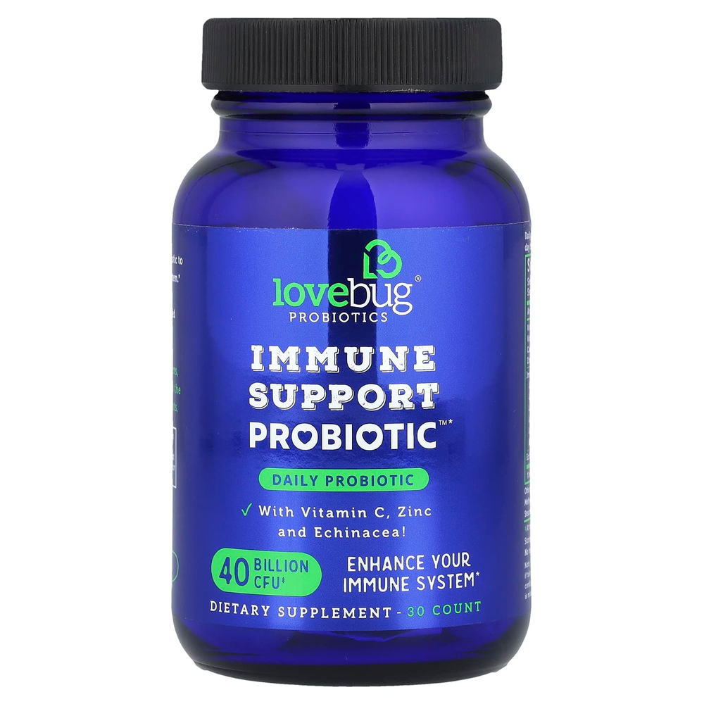 LoveBug Probiotics, Immune Support Probiotic™, пробиотик для ежедневного приема, 40 млрд КОЕ, 30 капсул