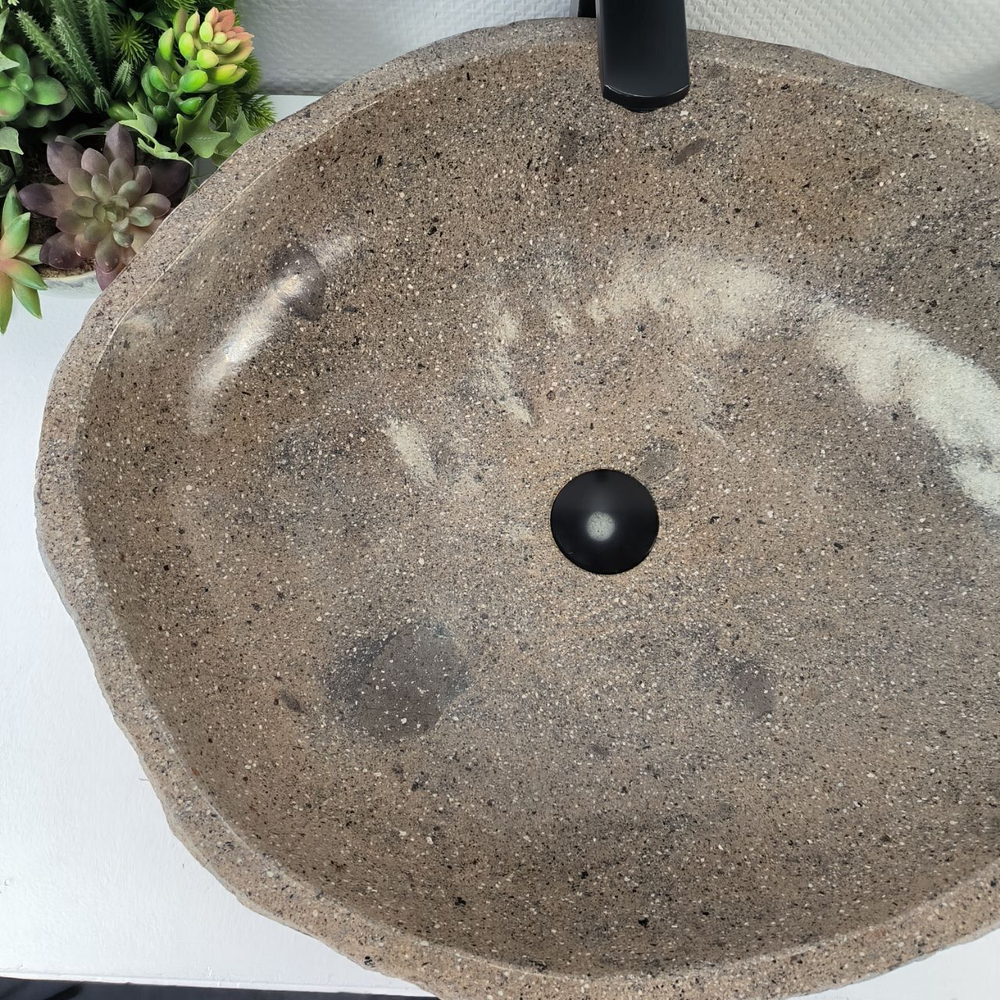 Каменная раковина из речного камня RS-05408 (64*53*15) 0858 из натурального камня