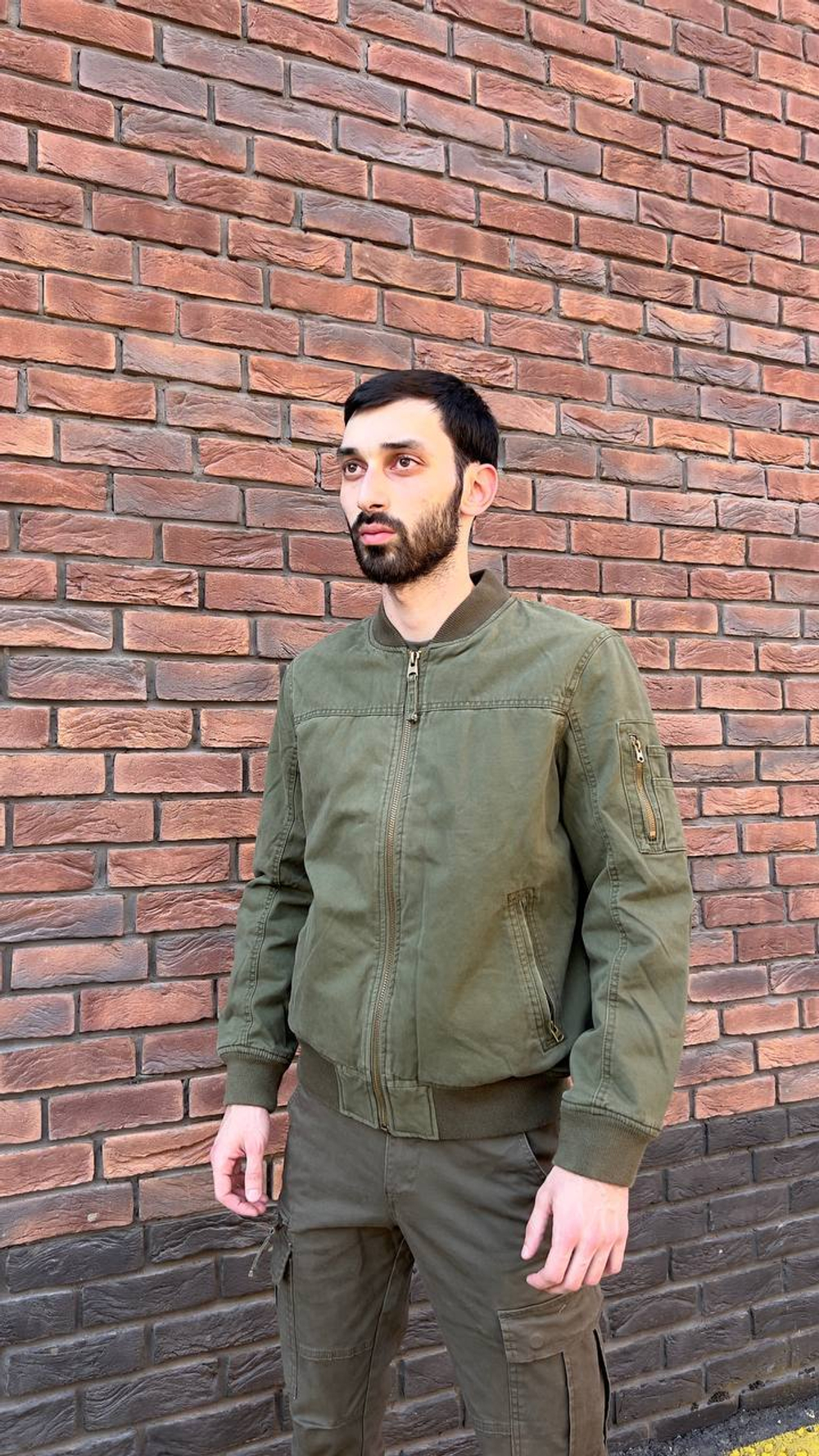 Куртка-бомбер утеплённый олива