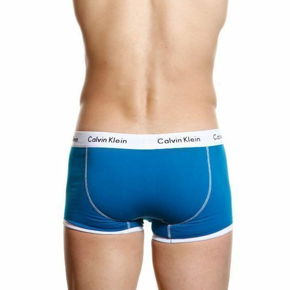 Мужские трусы боксеры лазурно-синие Calvin Klein Azure Blue Trunks