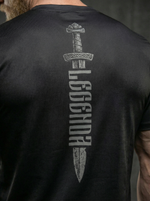 Футболка тренировочная мужская черная LEGENDA Хохлома серая