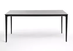 "Малага" обеденный стол из HPL 160х80см, цвет "серый гранит", каркас черный