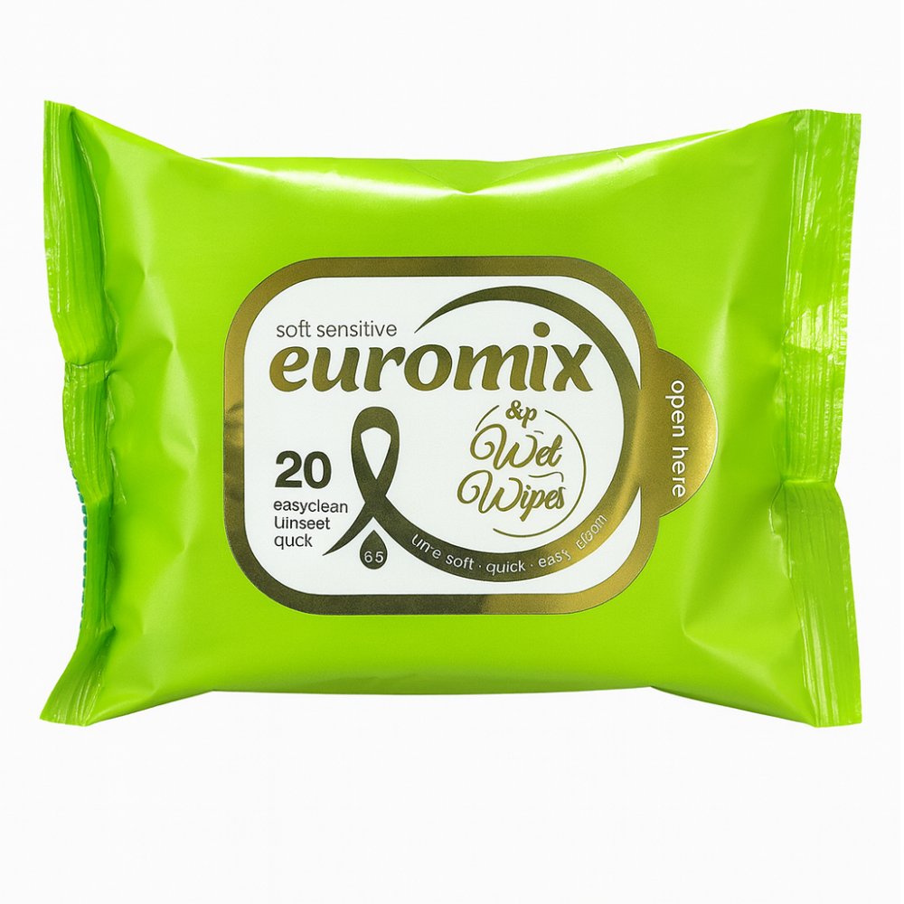 Влажные салфетки детские Euromix Антибактериальные 20 штук
