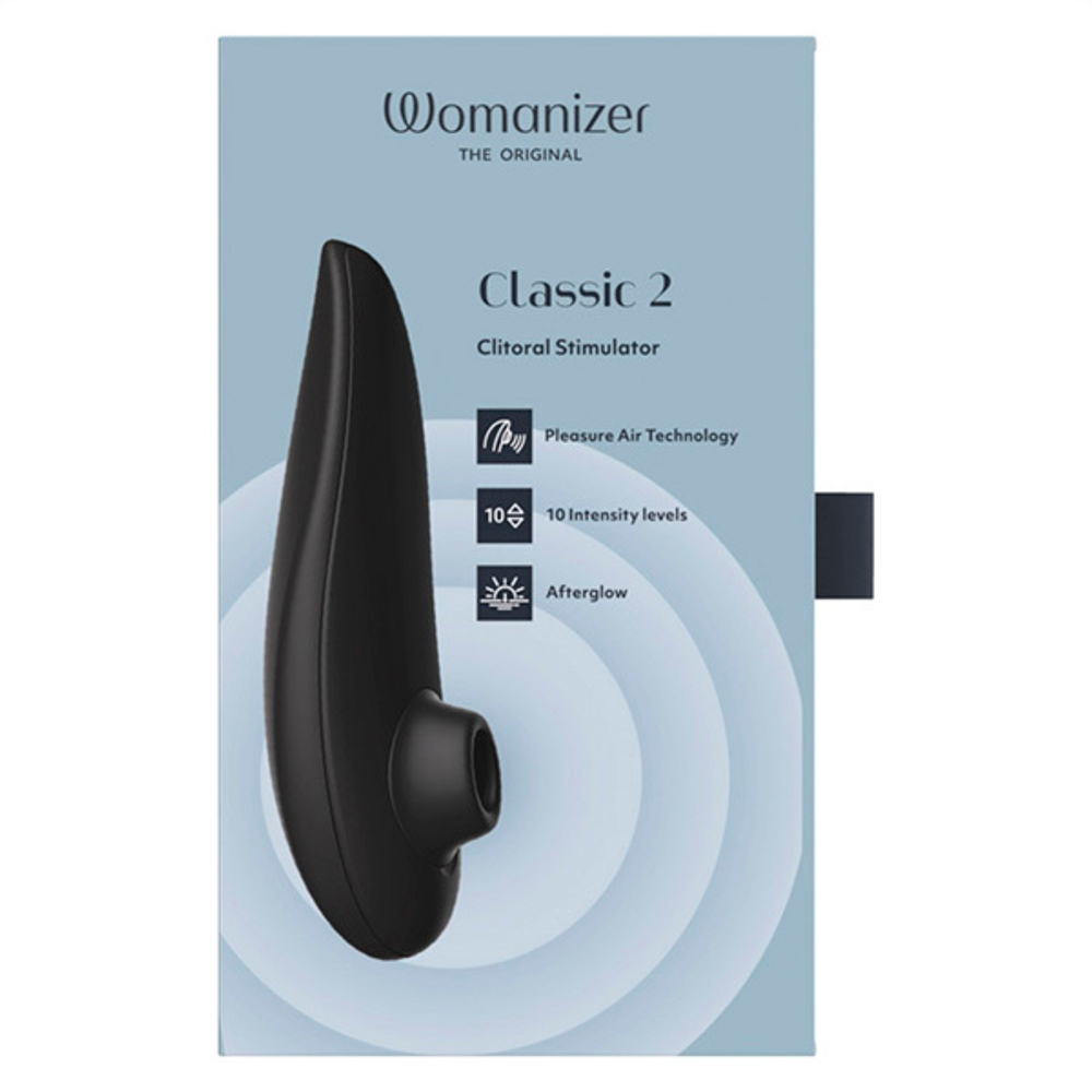 Черный вакуум-волновой стимулятор для клитора Womanizer Classic 2 Black WZ222SG9