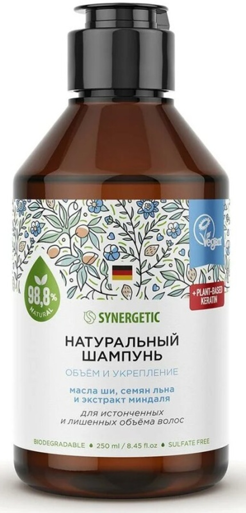 Synergetic Натур.бессульф ШАМПУНЬ Обьем и укрепл.волос.250мл *6*12*