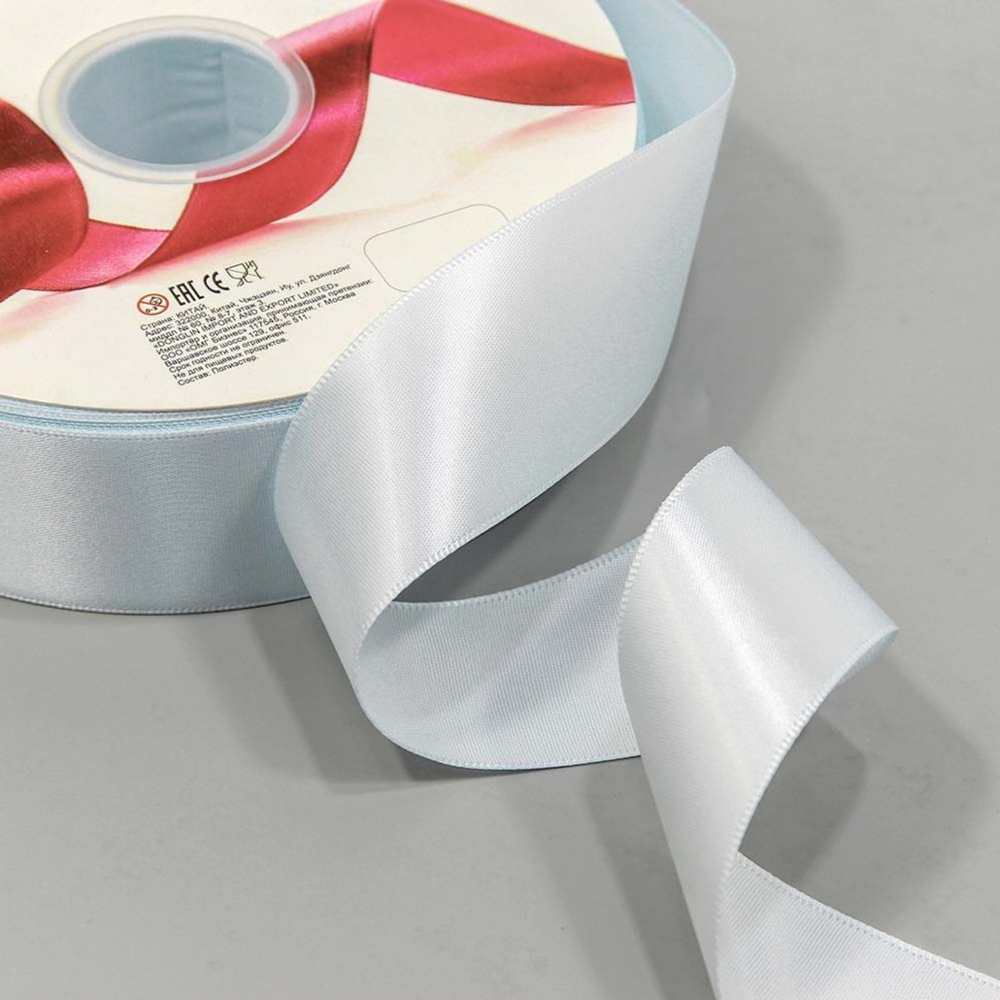 Лента Атласная 3,8см х 110м Полиэстер класс А (Белый)