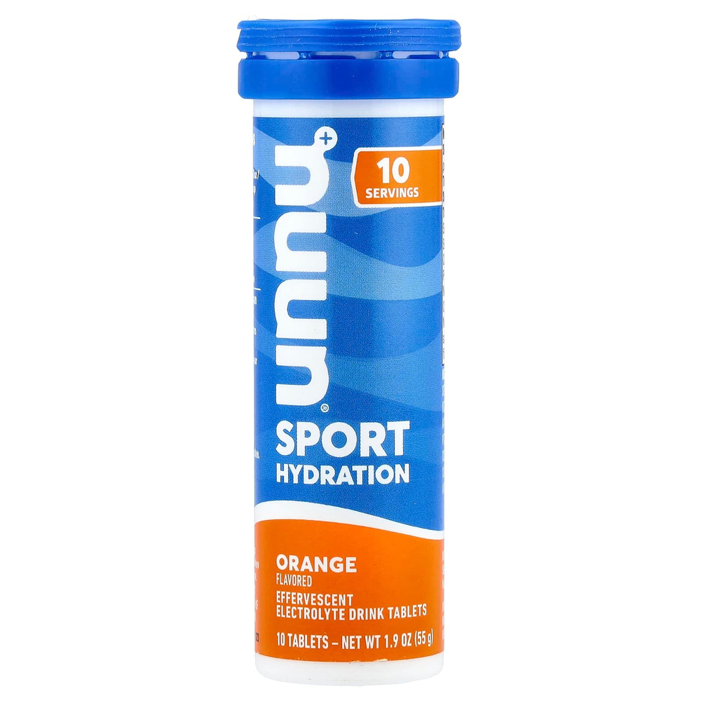 Nuun, Hydration, Sport, добавка с шипучими электролитами, апельсин, 10 таблеток