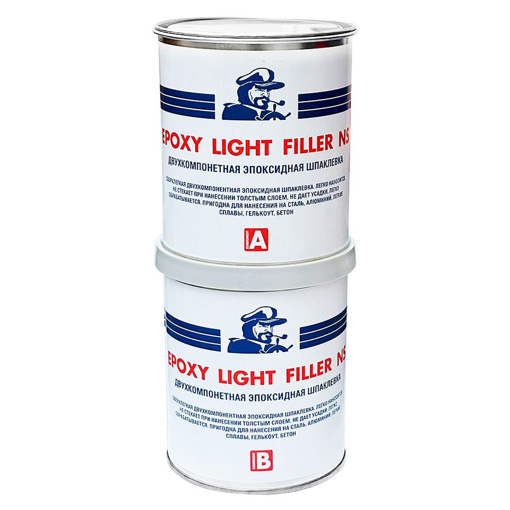 Сверхлегкая двухкомпонентная шпаклевка 1.0 л Мореман Epoxy Light Filler NS (компонент А + компонент В)