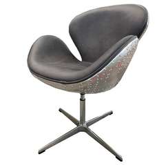 Кресло Swan Aviator, серая кожа