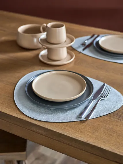 Набор из 2-х двухсторонних сервировочных салфеток drop, 33х41 см, синий/светло-серый