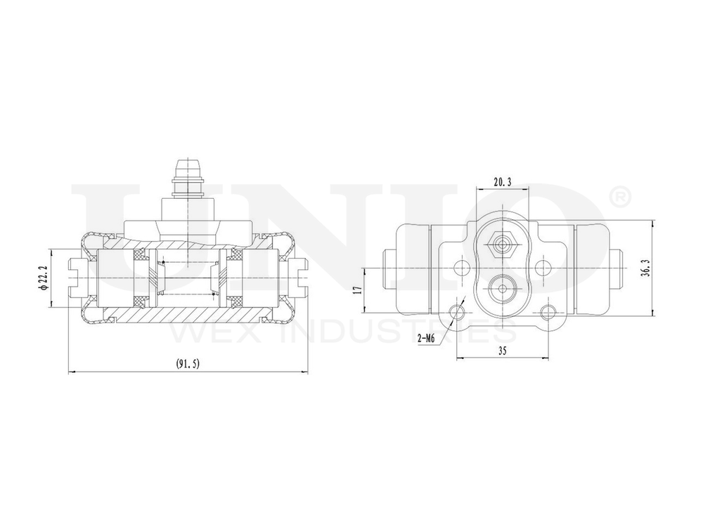 Цилиндр тормозной колесный правый UNIO BRC-20518