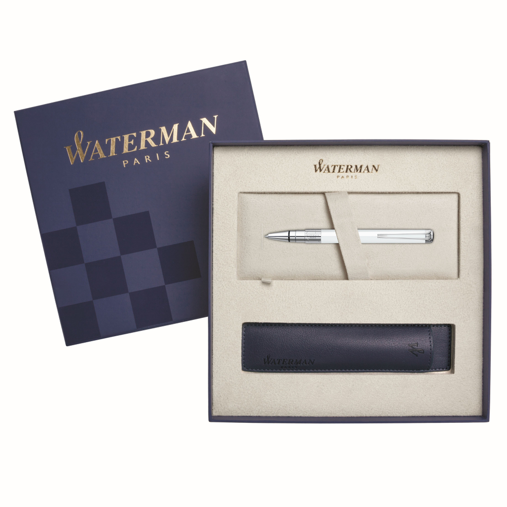 Подарочный набор Шариковая ручка Waterman Perspective, цвет: White CT, стержень: Mblue с чехлом Waterman