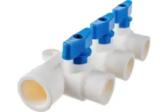 Коллектор запорный TEBO сварка 25 3*20 белый 35316