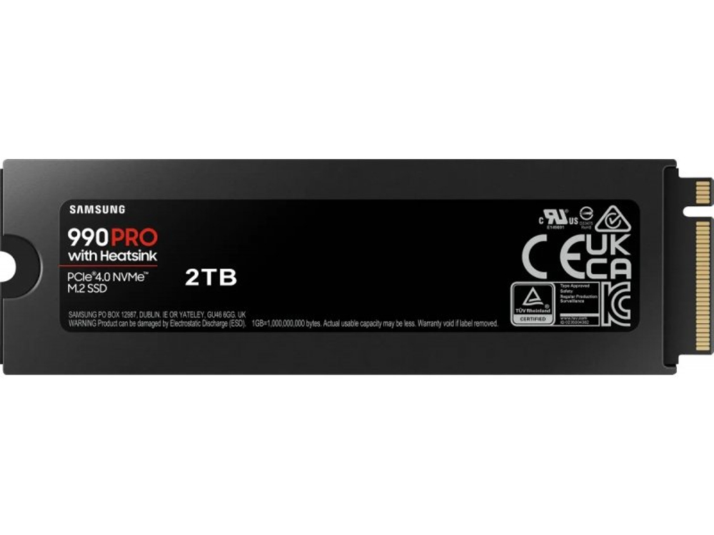 SSD накопитель Samsung 990 PRO 2ТБ, M.2 2280, PCIe 4.0 x4, NVMe [MZ-V9P2T0CW]