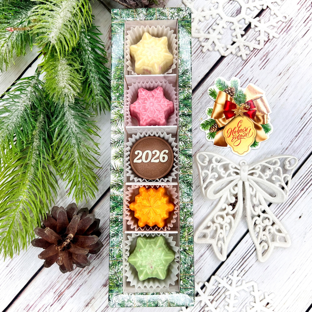 Шоколадный набор "2026 ": 5 конфет ручной работы