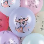 Шар (12''/30 см) Олененок в цветах, Ассорти, макарунс, 5 ст, 25 шт.