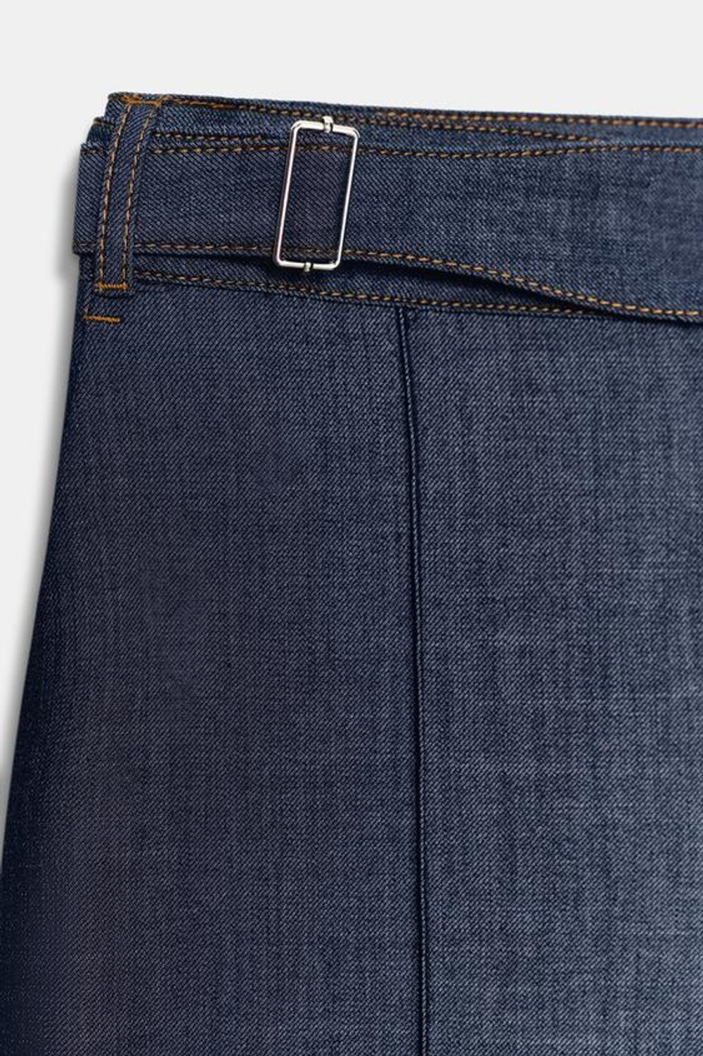 ZARA БРЮКИ-КЮЛОТЫ С ХЛЯСТИКОМ, СИНИЙ/ИНДИГО