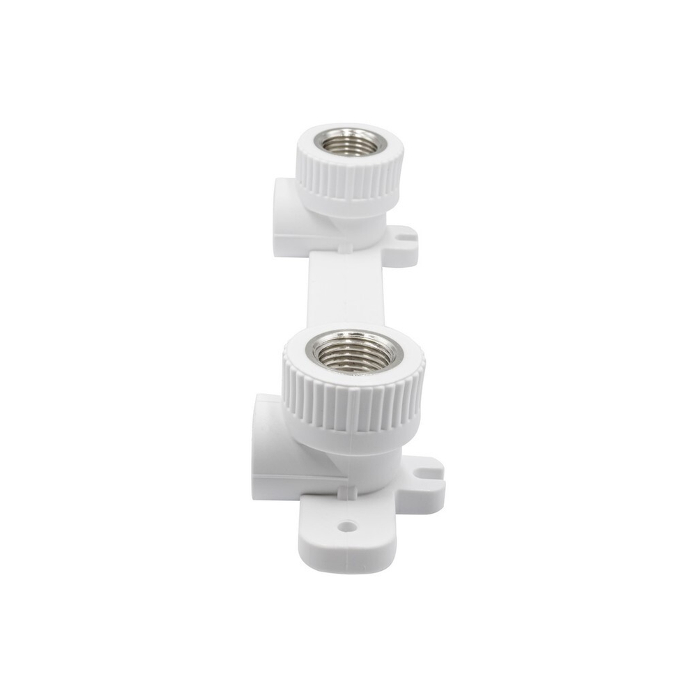 Уголок комб. вн 20х1/2'' с креплением двойной EVER® plast БЕЛЫЙ (Россия)