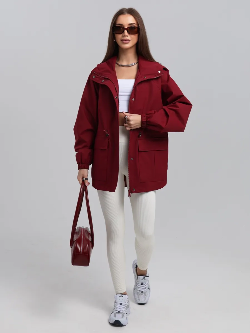 Ветровка удлиненная с капюшоном