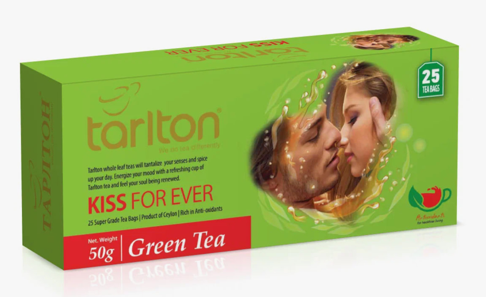 Чай Тарлтон  ПАКЕТИРОВАННЫЙ ЗЕЛЕНЫЙ поцелуй навсегда 25пак