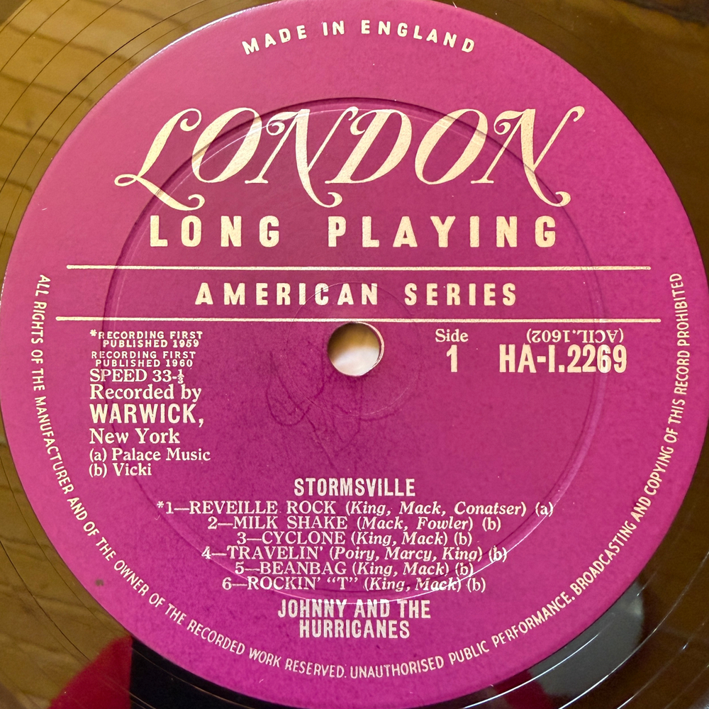 Johnny And The Hurricanes ‎– Stormsville (Англия 1960г.) Т