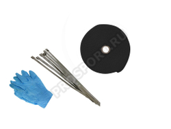 Термолента для глушителя черная 1mm*50mm*5m,с 6 хомутами и перчатками, стекловолокно