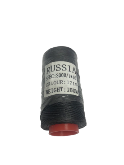 Нитки швейные капрон Russia 300D - 1000м, темно-серый [171]