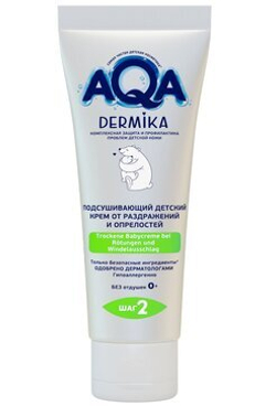 AQA DERMIKA Подсушивающий детский крем от раздражений и опрелостей, 75 мл