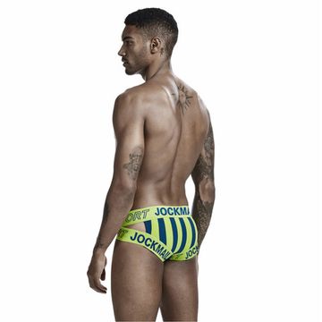 Мужские трусы брифы желтые с вырезами по бокам JOCKMAIL JM2026-13