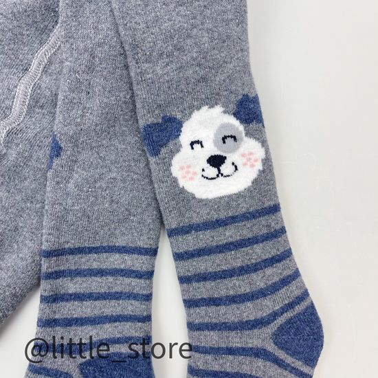 Колготки махровые Собачка, Темно-серые