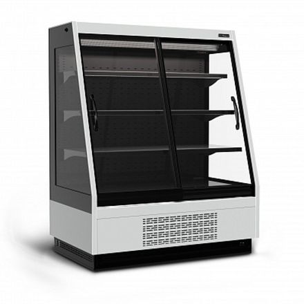 Витрина холодильная Carboma Tokyo 2 F16-08 VV 1,3-1 STANDARD фронт X1 (версия 2.0) (9006-9005)
