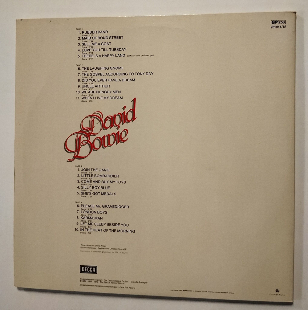 Винтажная виниловая пластинка LP David Bowie Collection Blanche 2LP (France 1979)