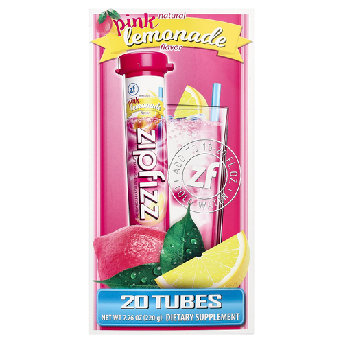 Zipfizz, Энергетическая смесь для здорового спорта с витамином B12, розовый лимонад, 20 тюбиков по 11 г (0,39 унции)