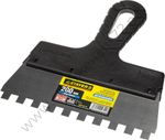 STAYER ProFLat 200 мм, зуб 10х10 мм, пластиковая ручка, зубчатый, нержавеющий, Фасадный шпатель, PROFESSIONAL (1009-20-10)