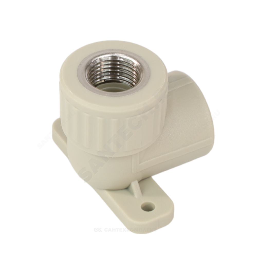 Угольник PP-R комбинированный серый Дн 25х1/2" ВР с креплением VALFEX 10120025Г