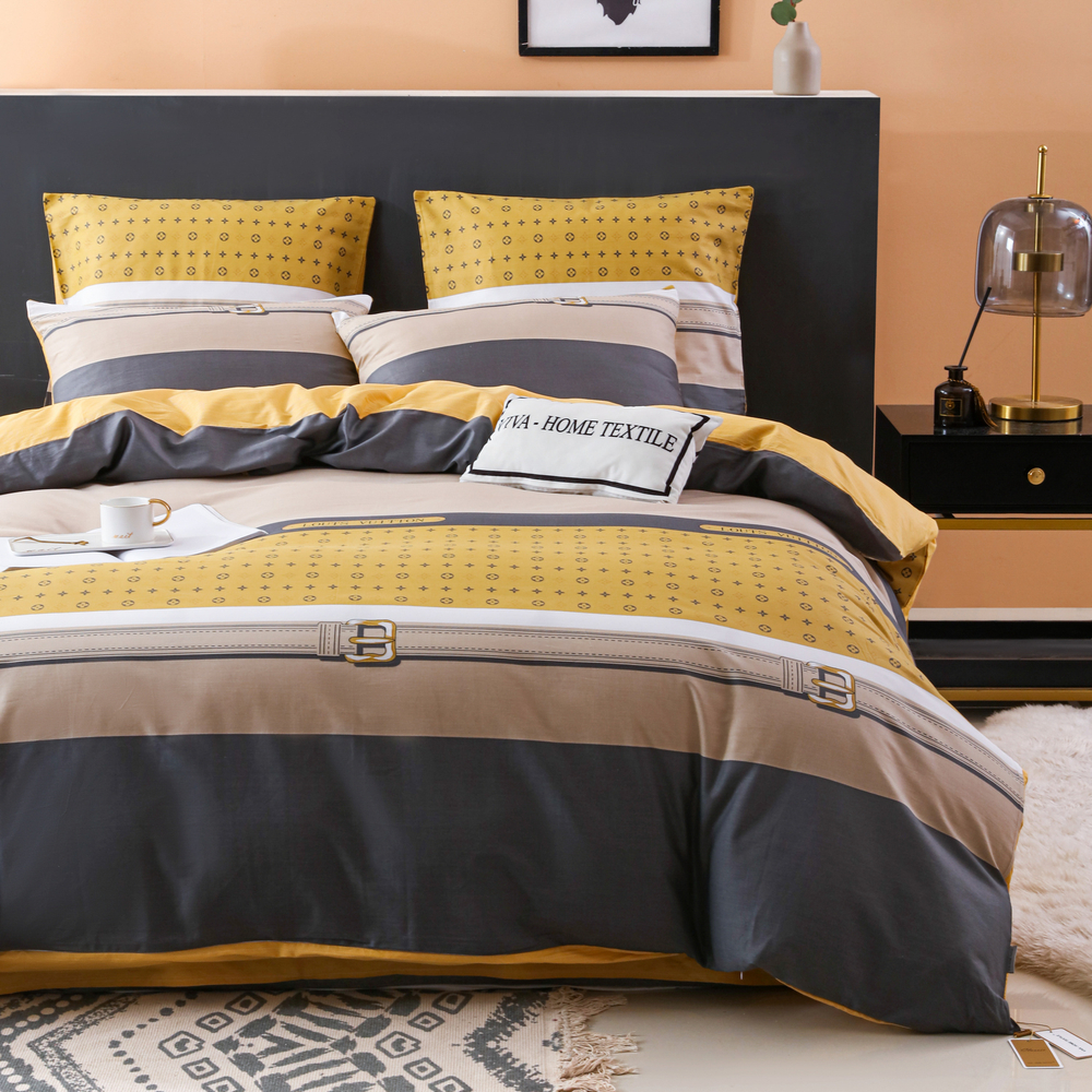 Комплект постельного белья Делюкс Сатин 100% хлопок на резинке LR417