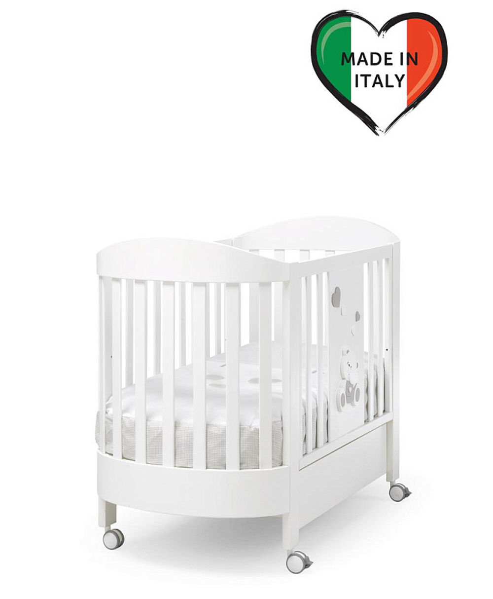 Детская кровать Erbesi Mirtillo овальная с матрасом белый